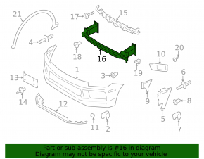 Front bumper reinforcement for Porsche Cayenne 19-23