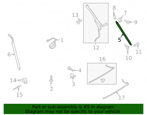 Trunk door shock absorber right Ford Escape MK3 17-19 rest type 2