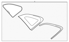 Fixed glass rear right window for Lincoln MKC 15-19