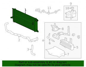 Toyota Highlander 11-13 hybrid inverter cooling radiator