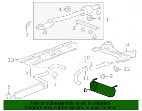 Muffler rear part barrel Chevrolet Cruze 11-16 rusty