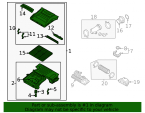 Air filter housing assembly for Hyundai Ioniq 18-22 PHEV