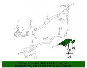 Muffler rear barrel Subaru Outback 10-14 2.5