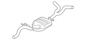 Exhaust line middle section Audi A6 C7 12-15 2.0T AWD