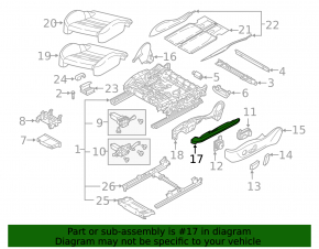 Right side passenger seat runner trim for Audi A6 C8 19-25, black