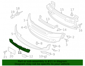 Lower front bumper grille Mini Cooper Countryman R60 14-16 S model, JCW pkg