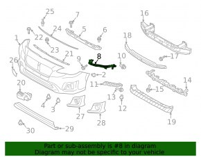 Front bumper bracket right Subaru XV Crosstrek 18-23