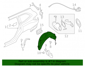 Subaru Ascent 19-26 rear right fender liner