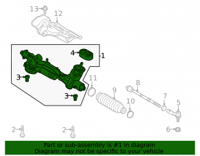 VW Jetta 25-26 steering rack with EPS, without dynamic control