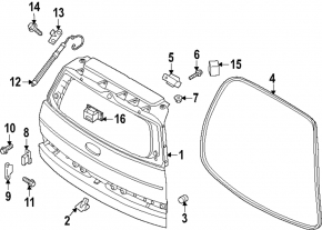 Hyundai Santa Fe 24-26 trunk door rubber seal
