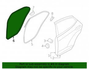 Door seal rear left Hyundai Elantra UD 11-16