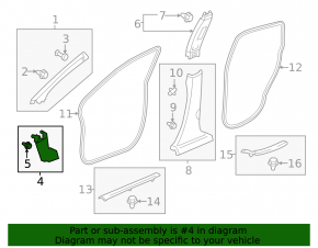 Front pillar trim lower right Honda CRV 17-22 black