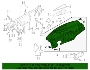 Audi Q3 83A 19-25 black dashboard without airbag