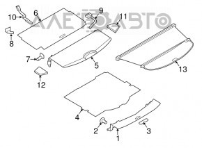 Rear trunk floor Nissan Rogue 14-20 black for 2 rows