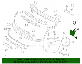 Right front bumper air duct for Hyundai Palisade 20-22
