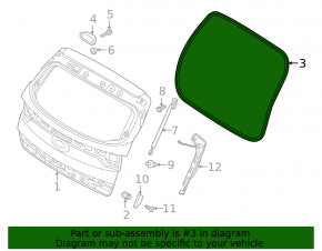 Kia Sportage 17-22 trunk door rubber seal