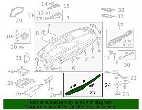 Front panel trim right Audi A4 B9 17- wood, quattro, scratches