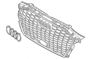 Radiator grill Audi A3 22-26 dark chrome