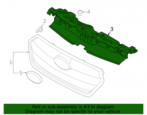 Upper radiator grille mount Subaru Outback 15-19