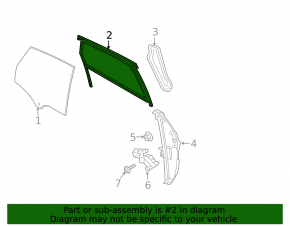 Rear right glass seal Porsche Macan 15-18