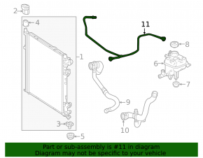 Cooling system return pipe Mercedes GLS-class X166 13-19 4.7, 5.5
