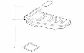 Mercedes A-class V177 19-22 center console trim, gloss black, for automatic transmission