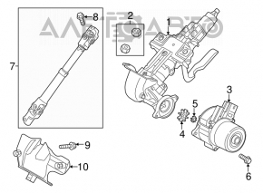 Steering cardan shaft Mazda 3 14-18 BM rust