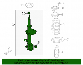 Front left shock absorber for Nissan Leaf 11-17