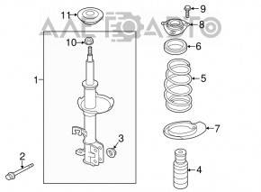 Front left shock absorber for Nissan Leaf 11-17