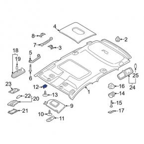 Driver's visor mounting hook Ford Ecosport 18-22 gray