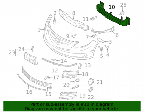 Mazda6 09-13 Front Bumper Reinforcement