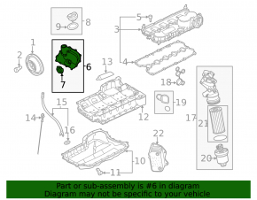 Timing chain cover VW Passat b7 12-15 USA 2.5