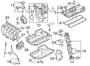 Timing chain cover VW Passat b7 12-15 USA 2.5