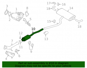 Exhaust line middle part Volvo XC40 19-25