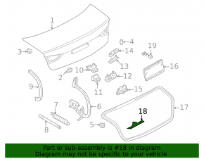 Audi A3 22-26 trunk lid lock bracket