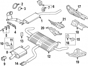 Rear muffler with barrel for VW Atlas 24-25 2.0T
