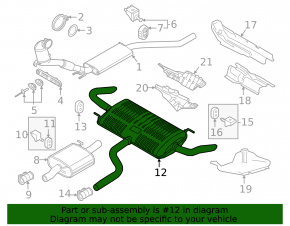 Rear muffler with barrel for VW Atlas 24-25 2.0T
