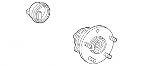 Rear left hub Toyota Prius 30 10-15 rusty, two studs missing