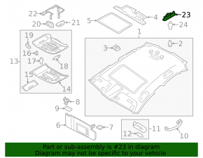 Ceiling light rear Audi A6 C7 12-18 gray