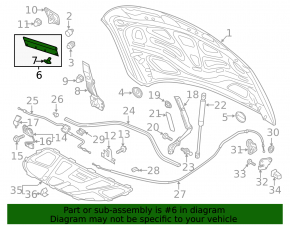 Front right hood seal Audi A7 12-18