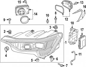 Front left headlight seal for Audi E-Tron 19-23