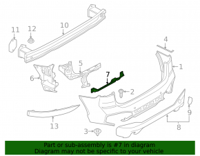 Rear bumper bracket, central, BMW X1 F48 16-22, for foot-operated trunk lid opening sensor, M-Sport
