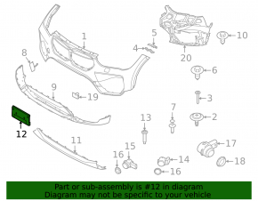 Front bumper plate for BMW X1 F48 20-22