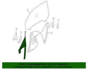 Front left door glass guide BMW 335i e92 07-13