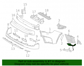 Lower right front bumper molding for Lexus LX 22-26