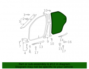 Rear right door seal for Toyota Camry v30 2.4
