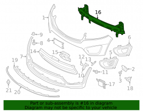 Front bumper reinforcement Kia Sorento 16-20 without radar