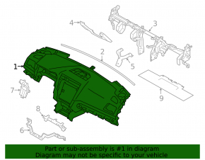 Subaru Outback 15-17 dashboard without airbag