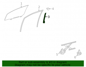 Front right door glass guide for Lexus Hs250h 10-12