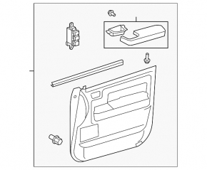 Front left door panel for Toyota Sequoia 2011-2012